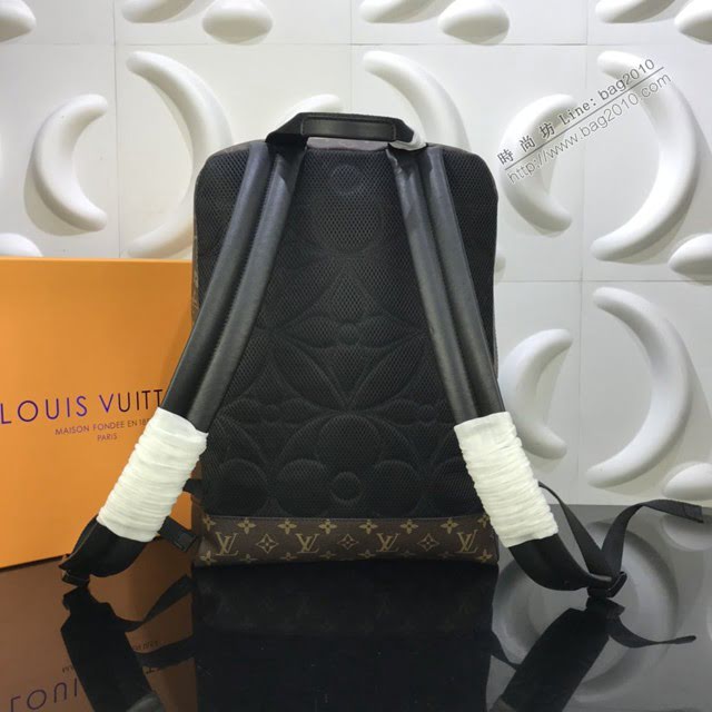 LV包包 LV新款雙肩包 M45335 LV老花配皮背包 LV男士新款後背包  ydh3716